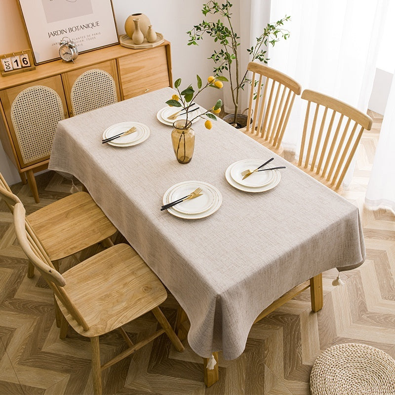Waterproof And Oil-proof Cotton Linen Fabric Rectangular Modern Minimalist Tablecloth