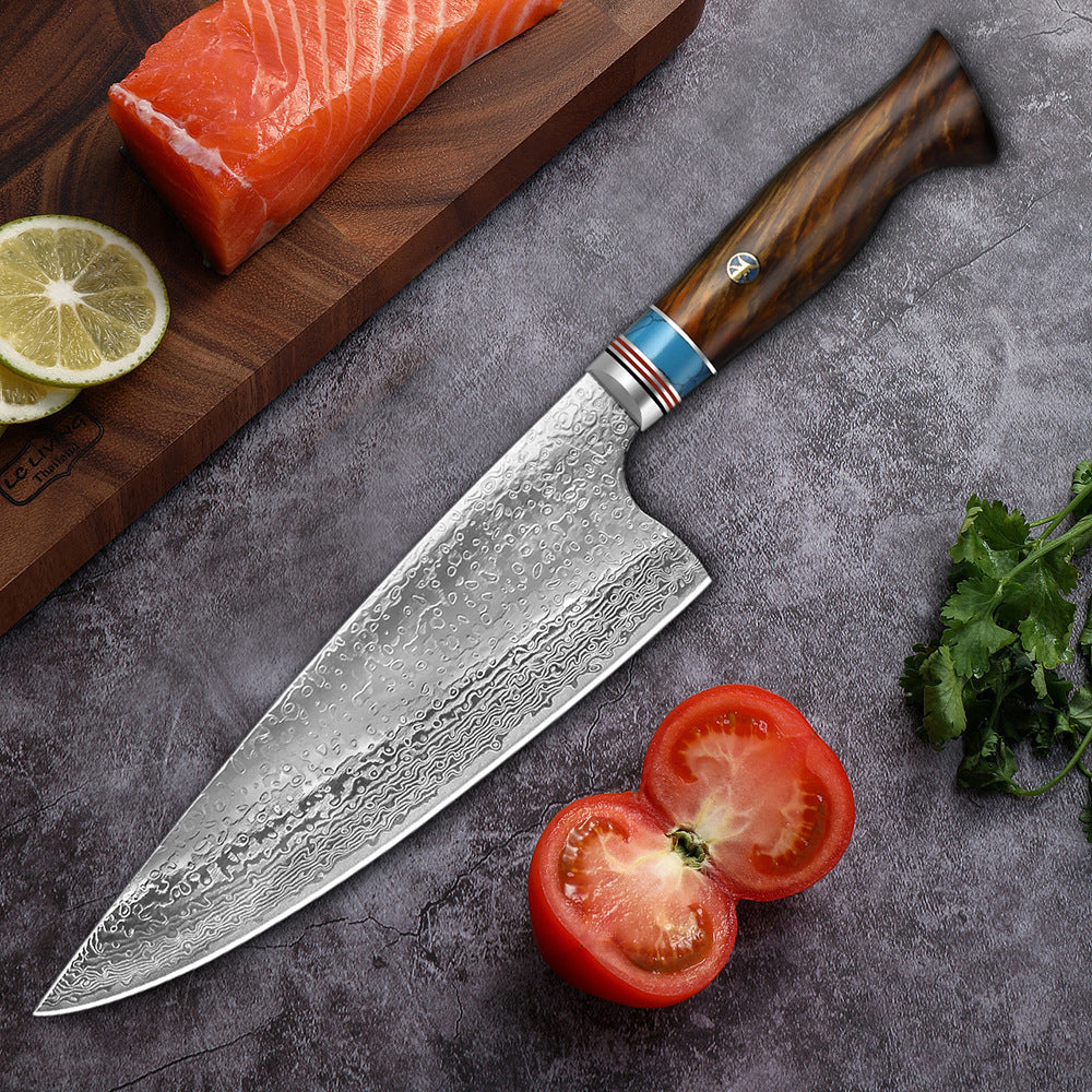 Damascus Steel Cocobolo Chef's Knife Western VG10 Cut Meat