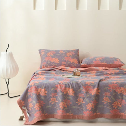 Cotton Gauze Three-layer Yarn Bedspread Pillow Case High-end Quality Gift Skin-friendly Breathable Bedding