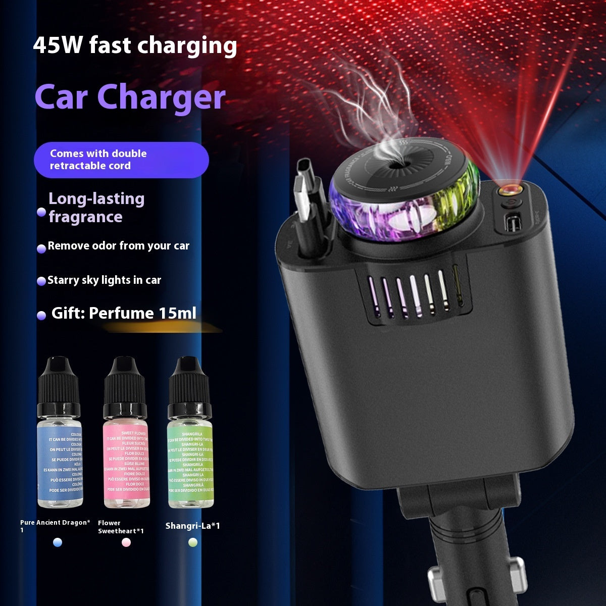 Perfume Starry Sky Super Fast Charge Car Charger