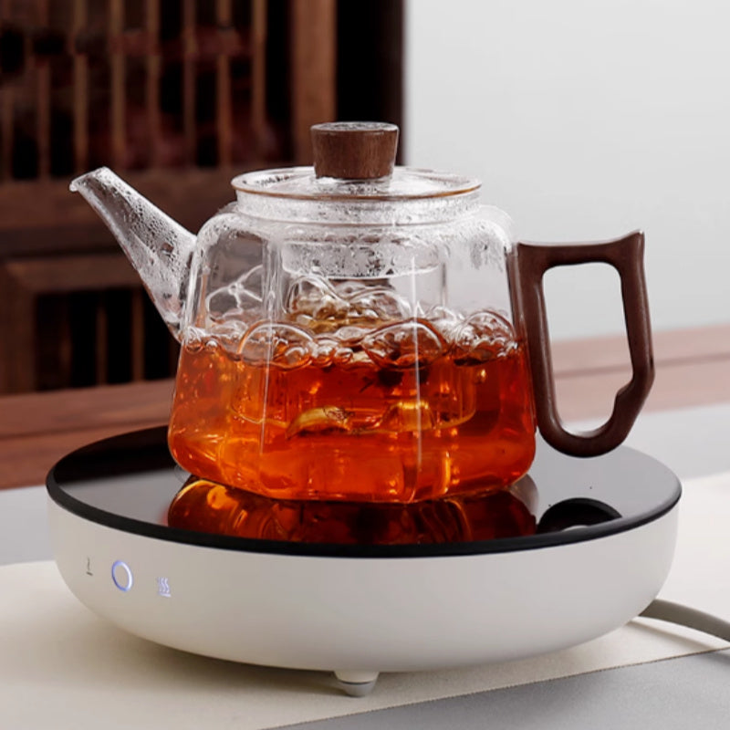 Théière en verre vintage, cuisinière électrique en céramique pour usage domestique
