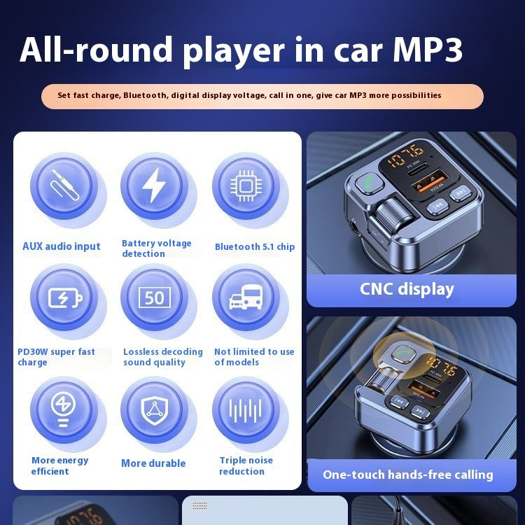 MP3 Player Bluetooth-compatible Receiver Fast Charging Car Charger