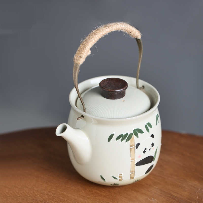 Hand Painted Panda Loop-handled Teapot Large Teapot Kung Fu Tea Set