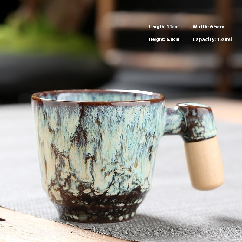 Wooden Handle Ceramic Cup Dahuaware Change Tea Cup Simple