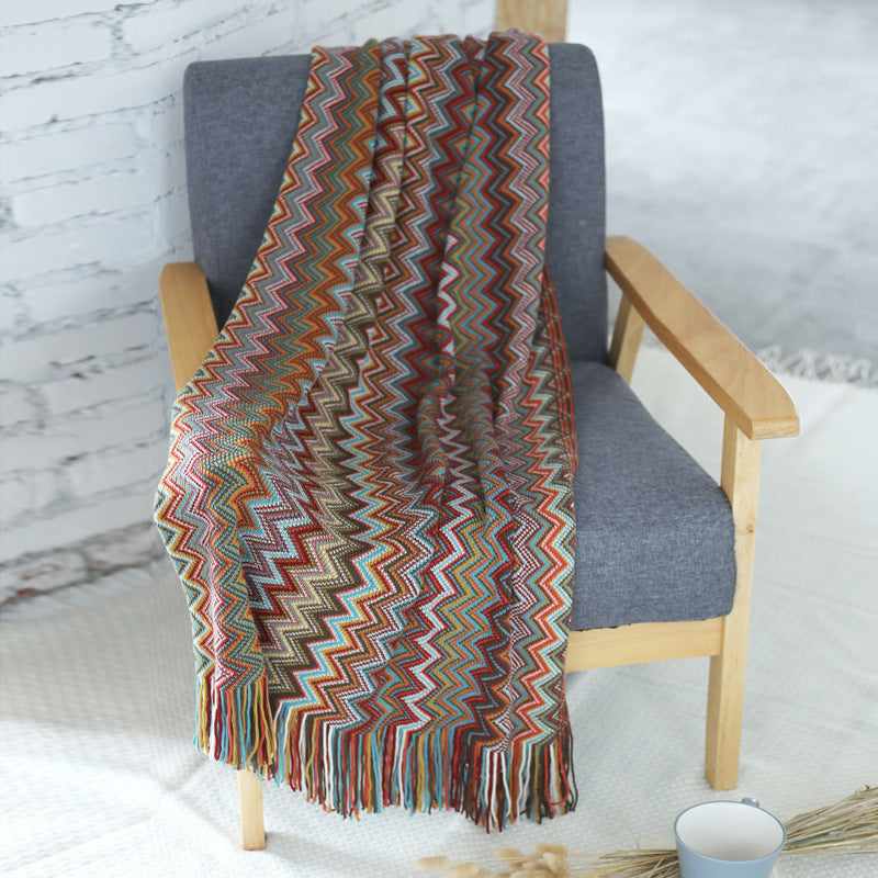 European And American Bohemian Knitted Blanket