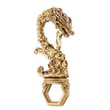 Chinese Style Brass Zodiac Dragon Motorcycle Ornaments Car Keychain