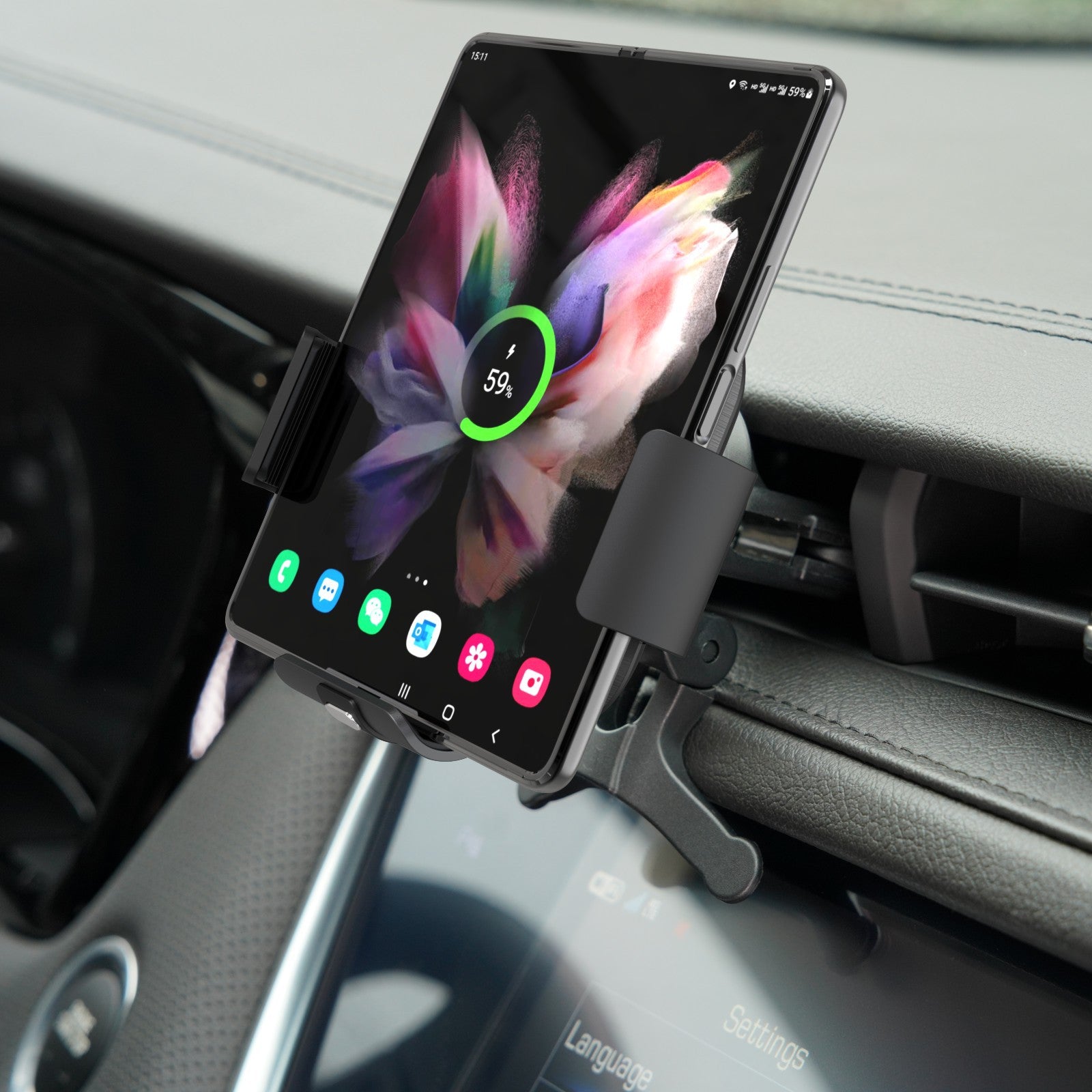S11 Twin Coil Folding Screen Mobile Phone Car Wireless Charger