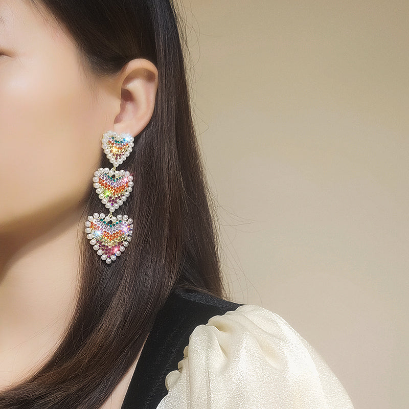 Colorful Love Exaggerated Domineering Personality Big Earrings Temperament