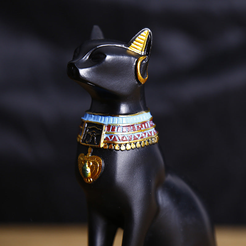 Ornements créatifs en résine de chat égyptien bougeoir