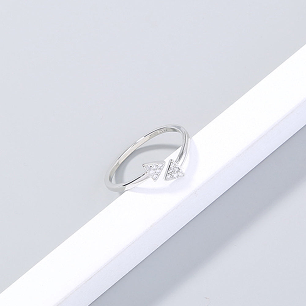 Triangle Sparkly Zircon Adjustable Ring