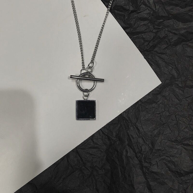 Trendy Male Hip-hop Titanium Steel Geometric Necklace