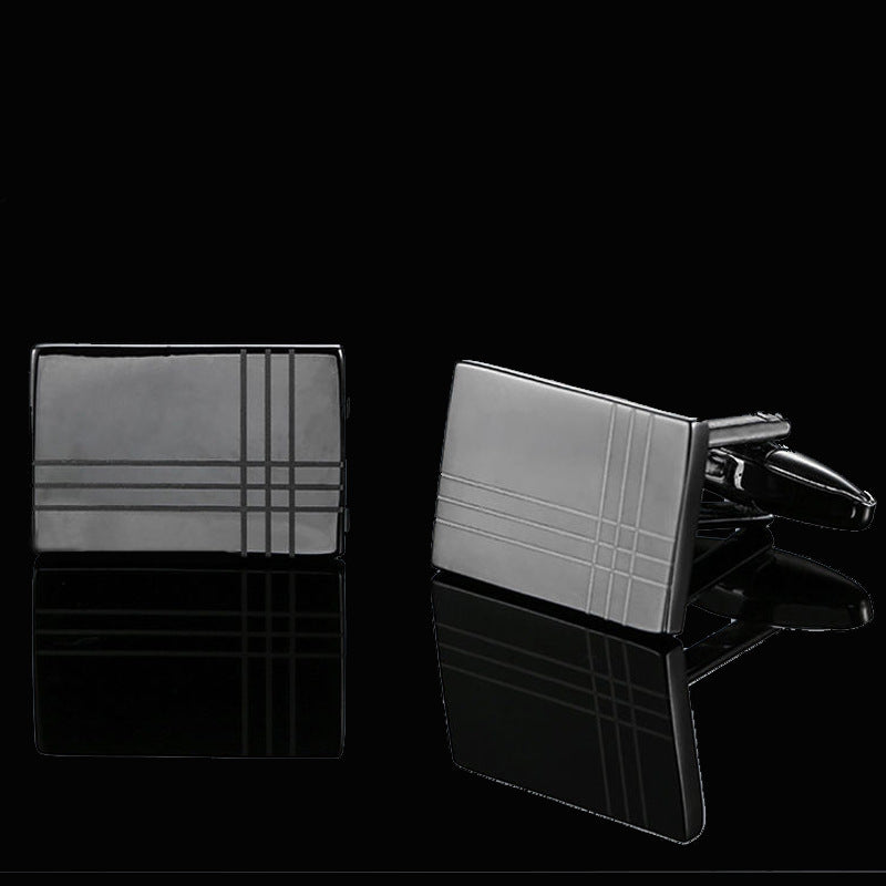 Men's Shirt French Cufflinks High Quality Enamel Vintage Pattern Laser Metal Cube Cufflinks