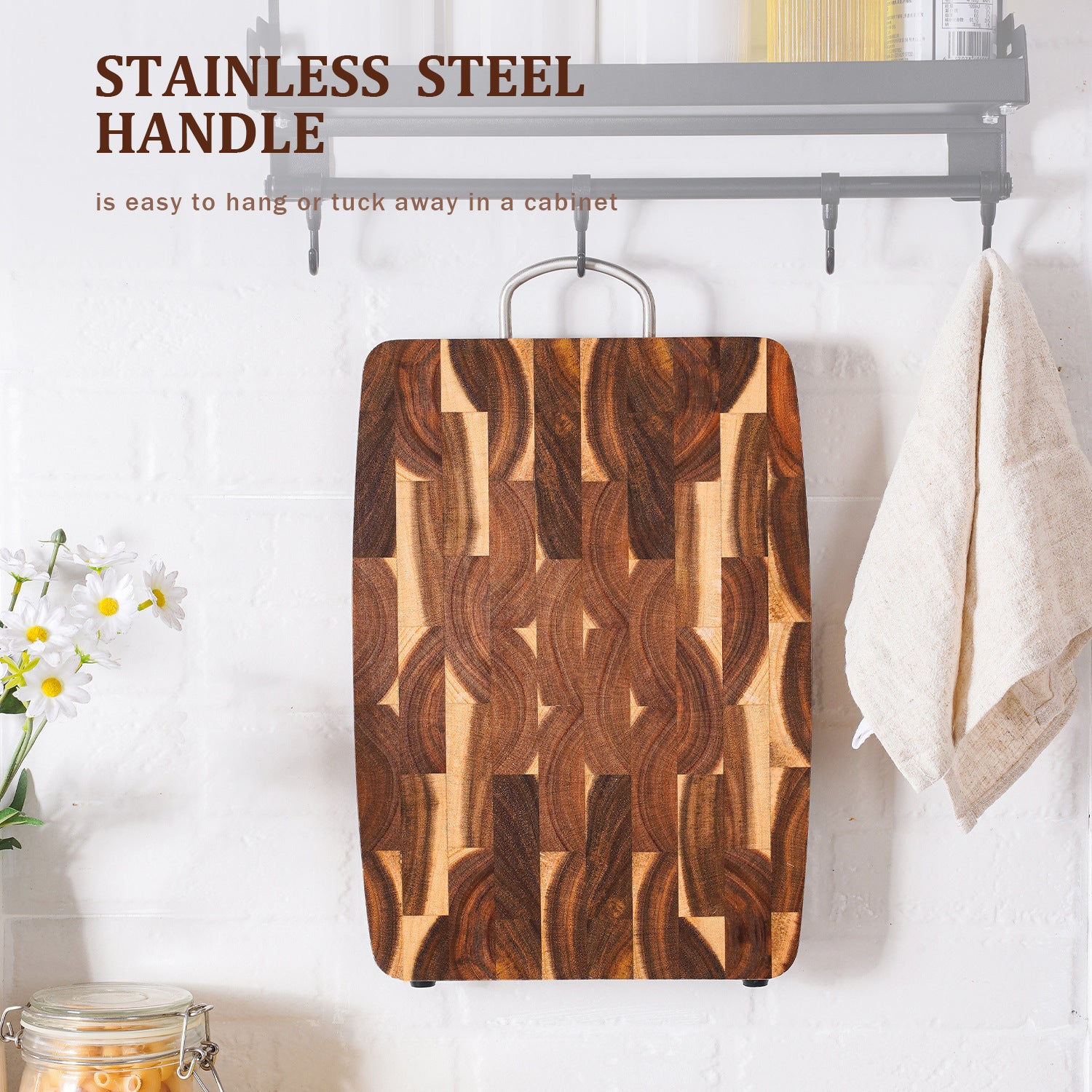 Household Kitchen Large Geometric Grid Splicing Acacia Mangium Chopping Board