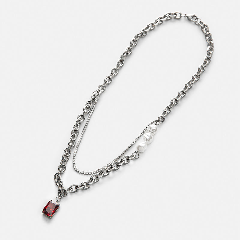 Men's Titanium Steel Layered Necklace