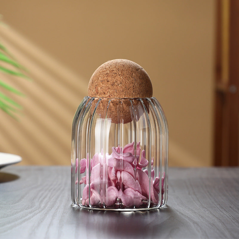 Bocal de rangement Ball, bouchon en bois, pots à thé parfumé scellés, boîte à bonbons, boîte de rangement pour grains de café