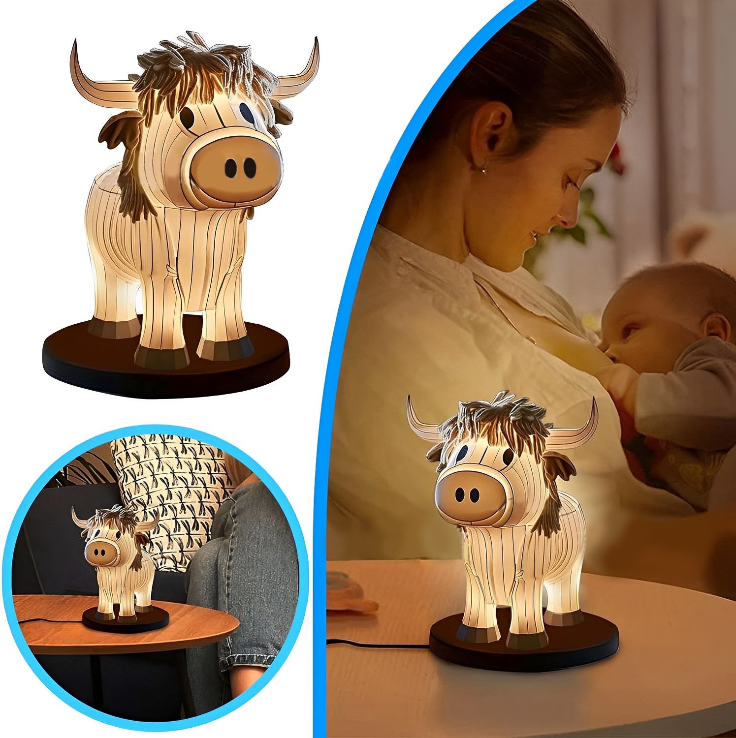 Lampe de chevet vache amusante Lampe de table vache mignonne