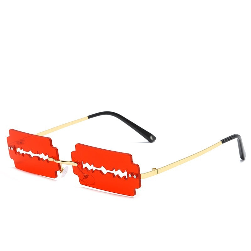 Lunettes de soleil pour femmes sans monture en métal - Découpe