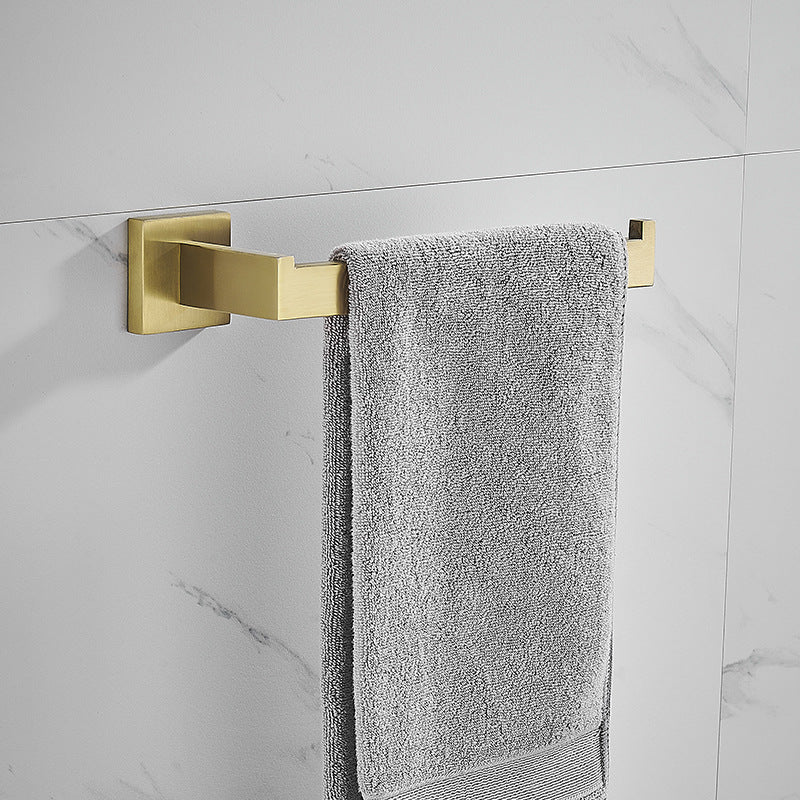 Brushed Gold Bath Towel Rack Bathroom Golden Pendant Set
