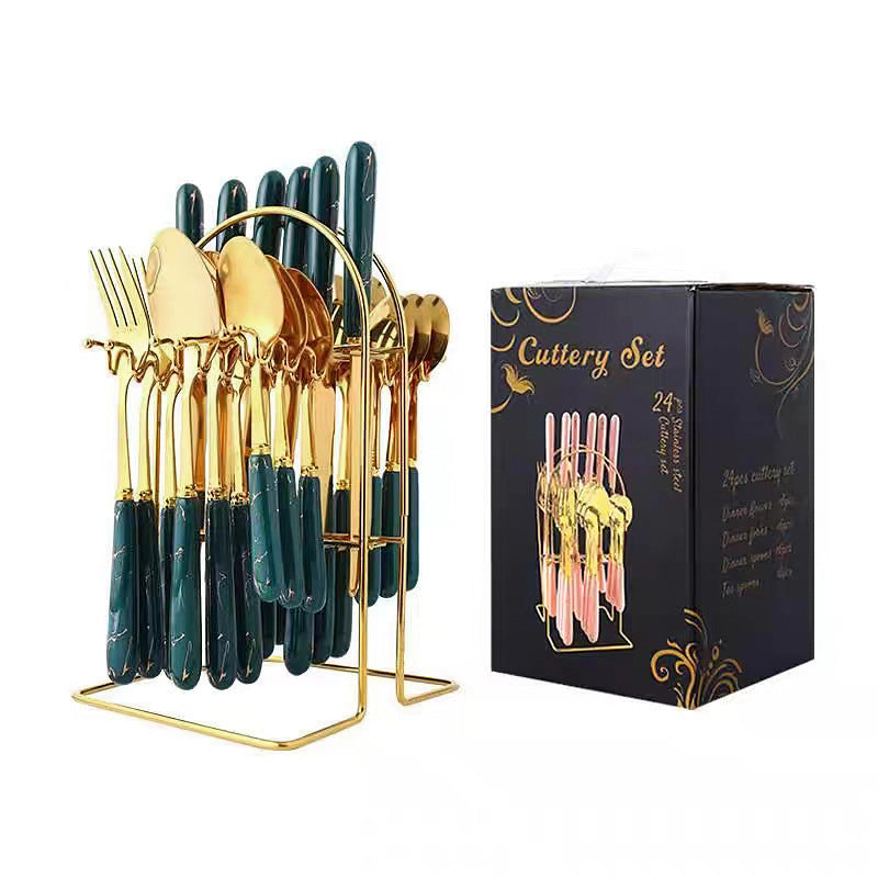 Stainless Steel Tableware Nordic Style 24-piece Set
