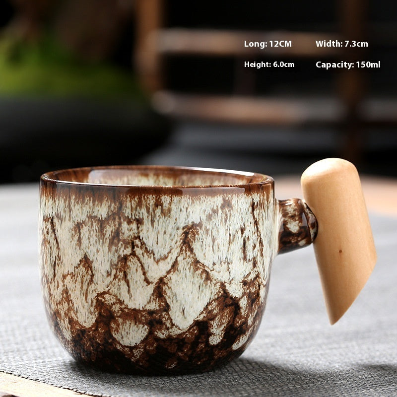 Wooden Handle Ceramic Cup Dahuaware Change Tea Cup Simple