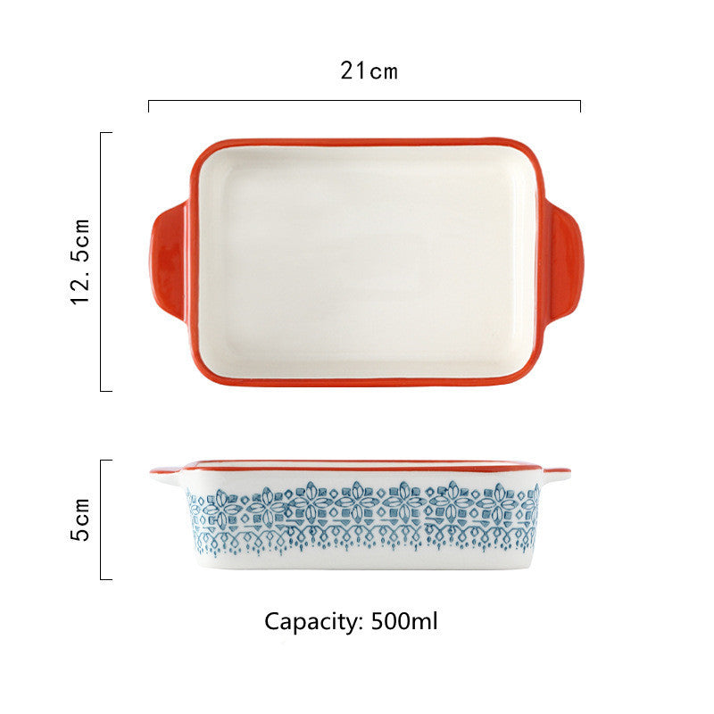 Rectangular Plate And Binaural Baking Bowl