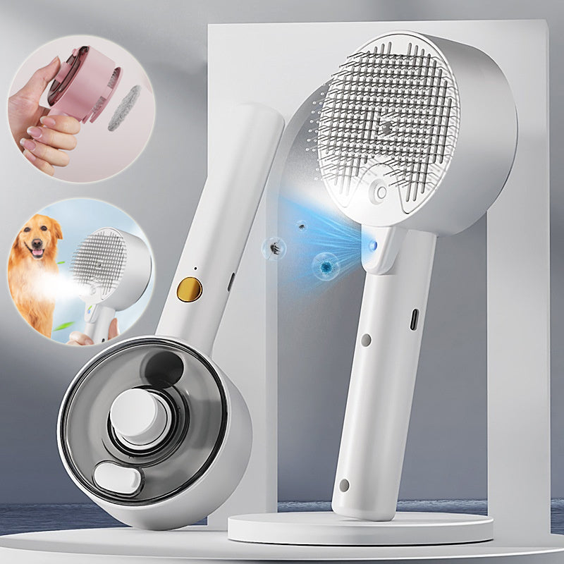 Brosse anti-poils d'animaux Brosse à vapeur pour chiens et chats Brosse autonettoyante pour chiens Toilettage Élimine les poils de chat Accessoires pour chiens et chats Produits pour animaux de compagnie