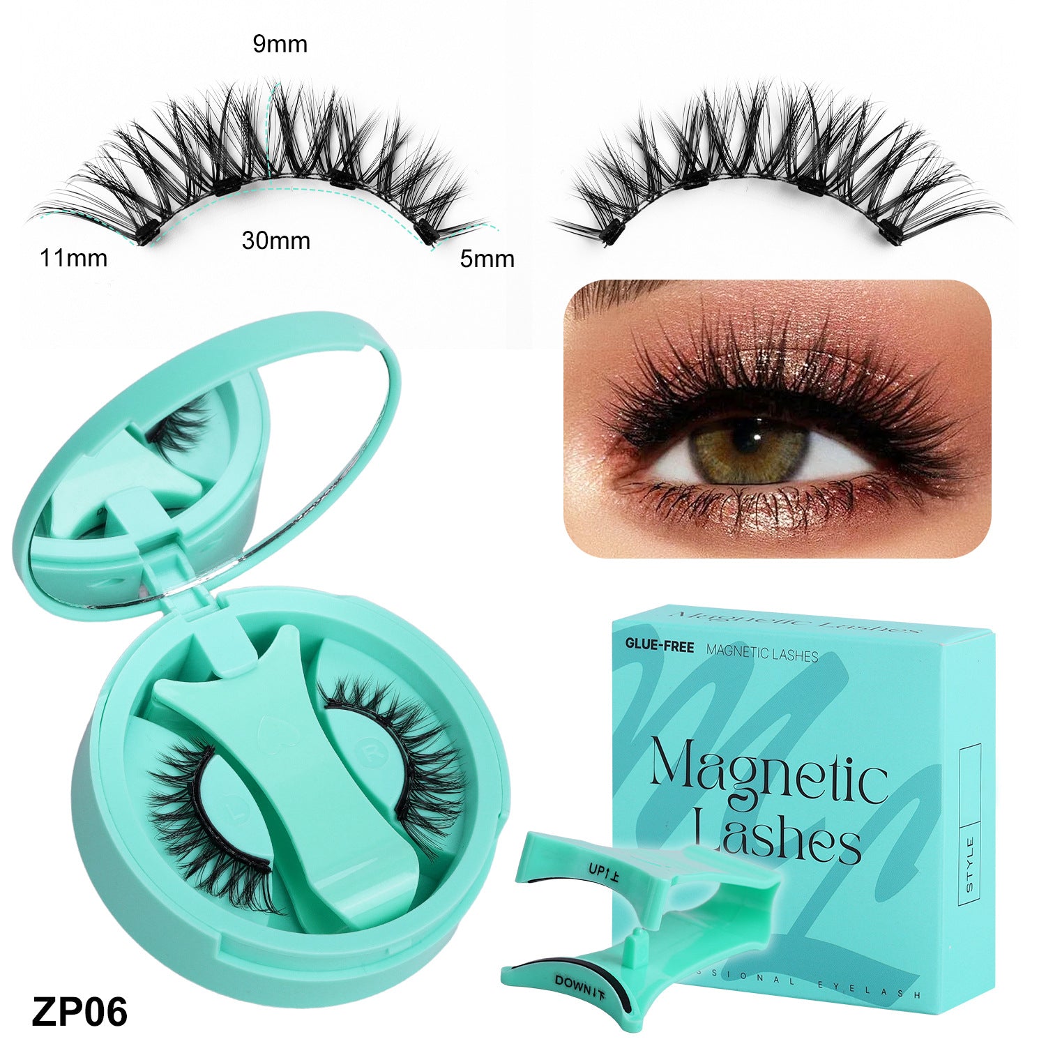 European And American Thick Hard Stem Magnetic False Eyelashes Suit