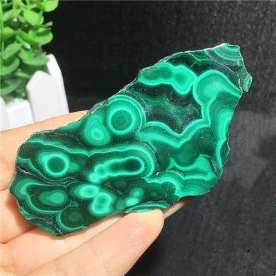 Natural Malachite Green Grinding Slice Mineral Specimen Ornamental Stone