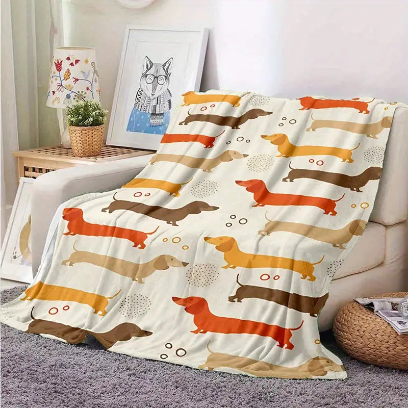 Dachshund Blanket Flannel Square Cover Blanket