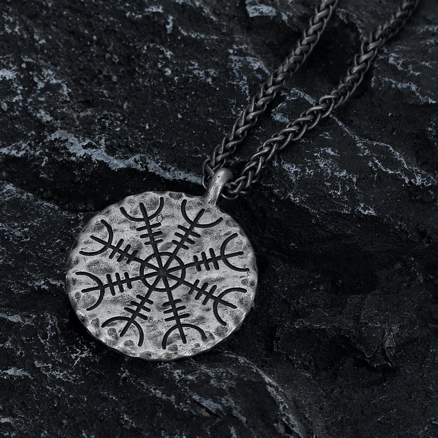 Vintage Circle Stainless Steel Pendant Necklace