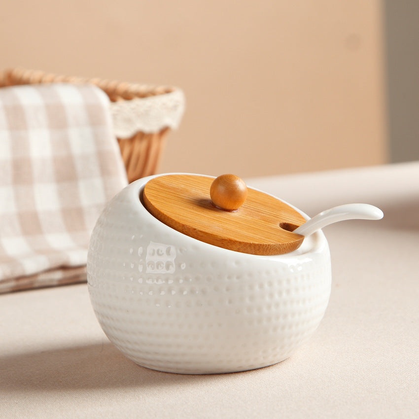 Bamboo lid seasoning jar