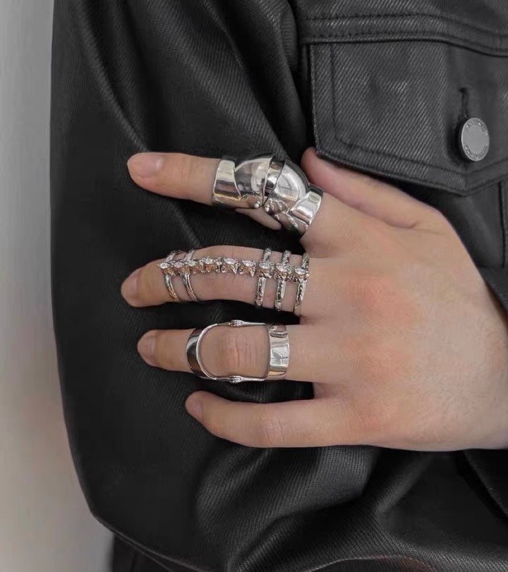 Simple Movable Couple Metal Armor Ring