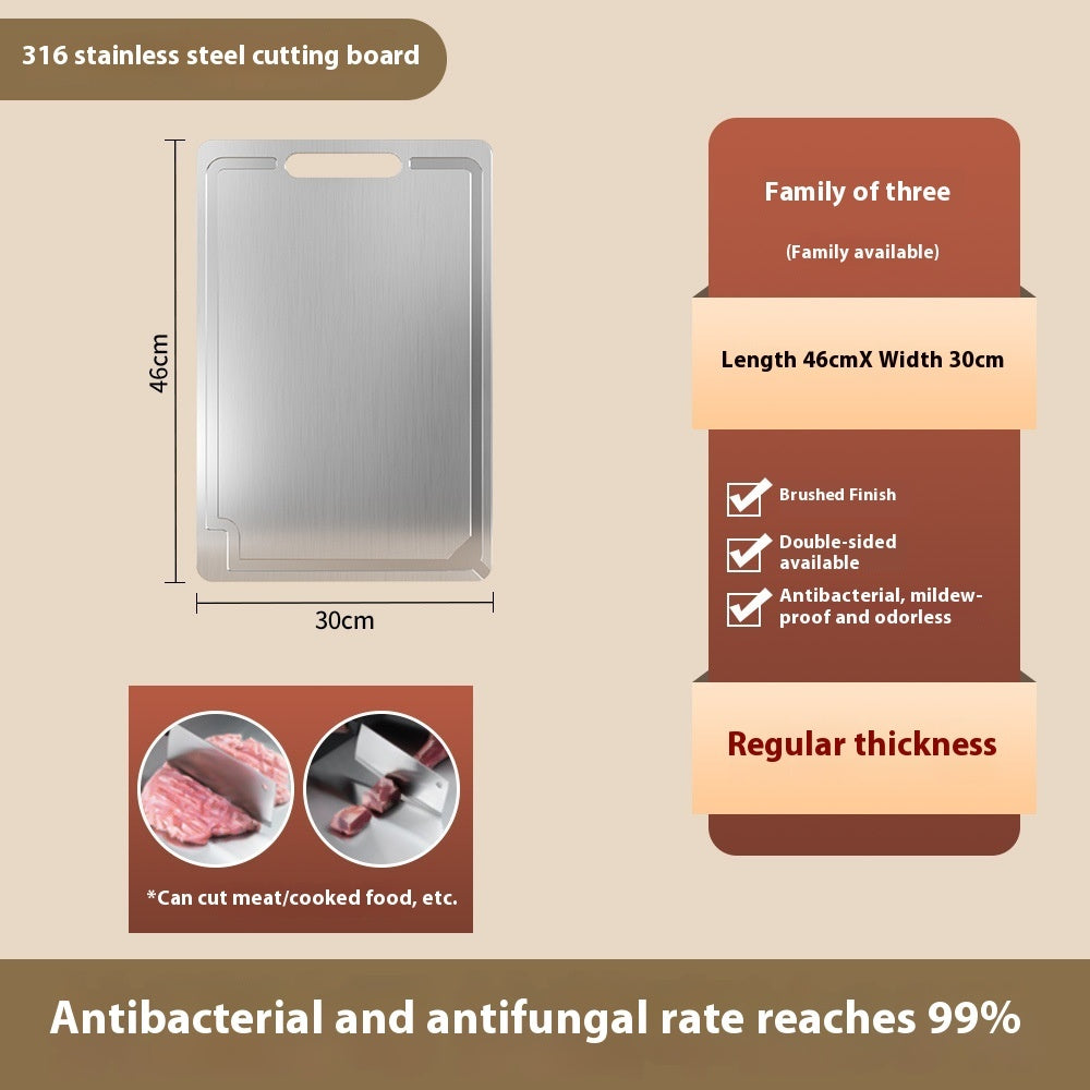 Stainless Steel Cutting Board Bacteria Prevention With Groove
