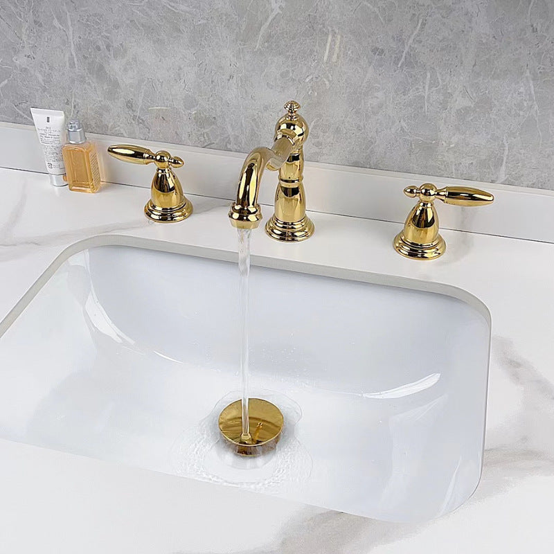 Retro Bathroom Double Handle Split Three-hole Faucet