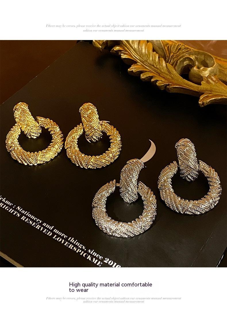Exaggerated High-grade Round Ring Earrings Simple Graceful Elegant Light Luxury