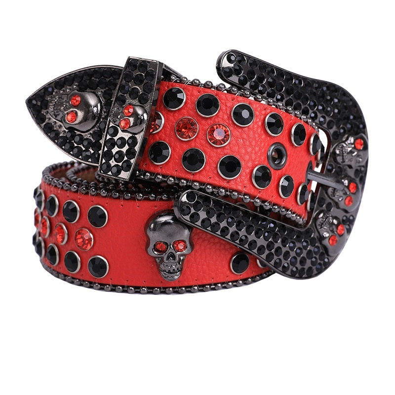 Ceinture strass crâne à la mode et populaire