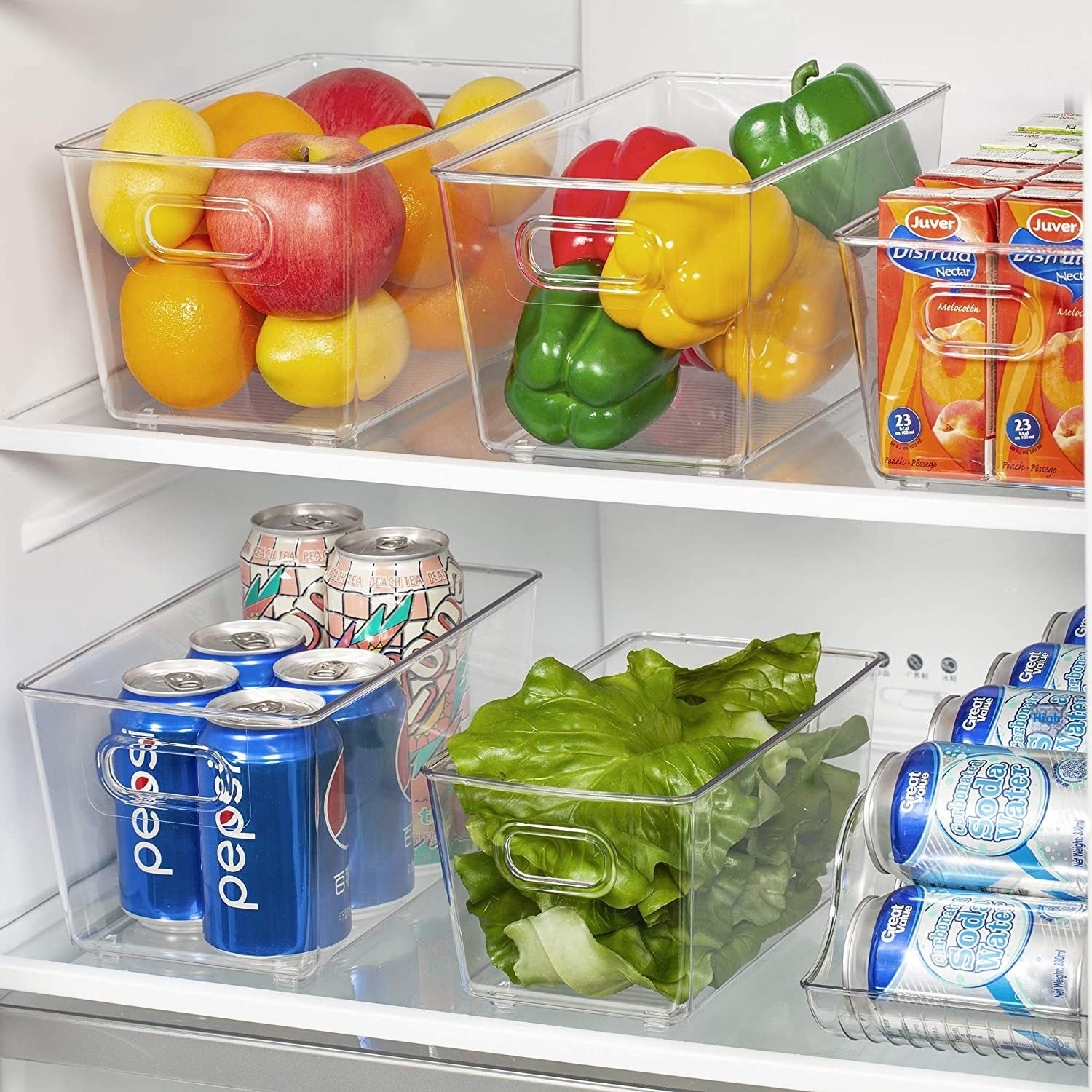 Transparent Drawer Style Refrigerator Storage With Handle