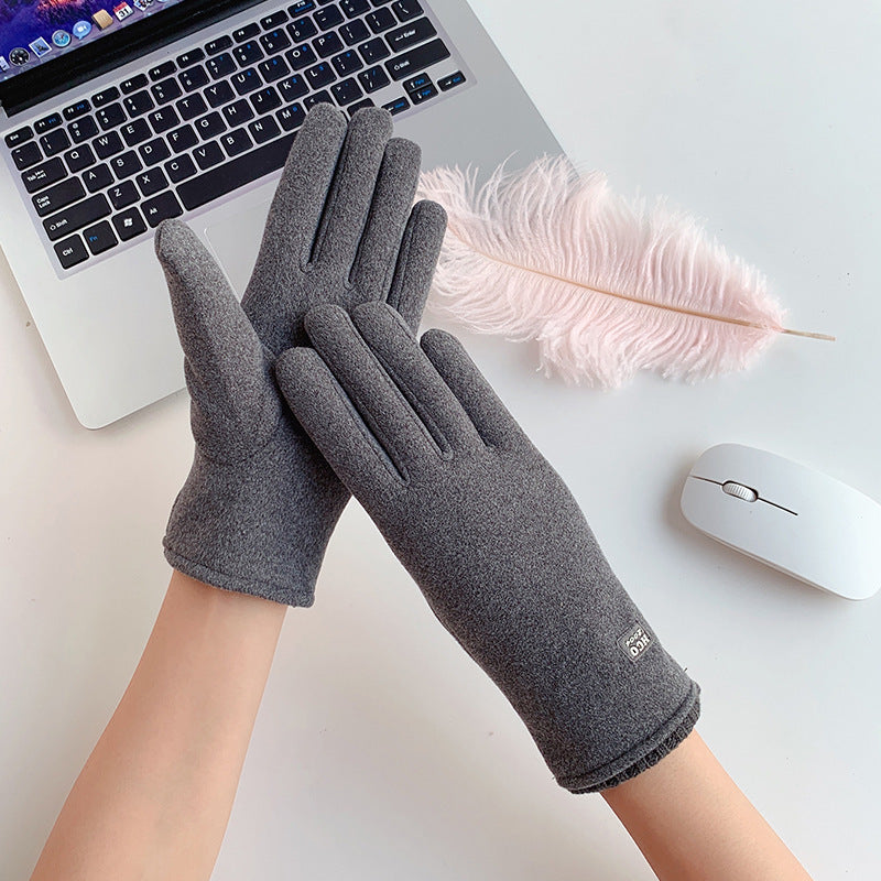 Winter Touch Screen Warm Gloves Simple Riding Cold-proof Fleece Gloves