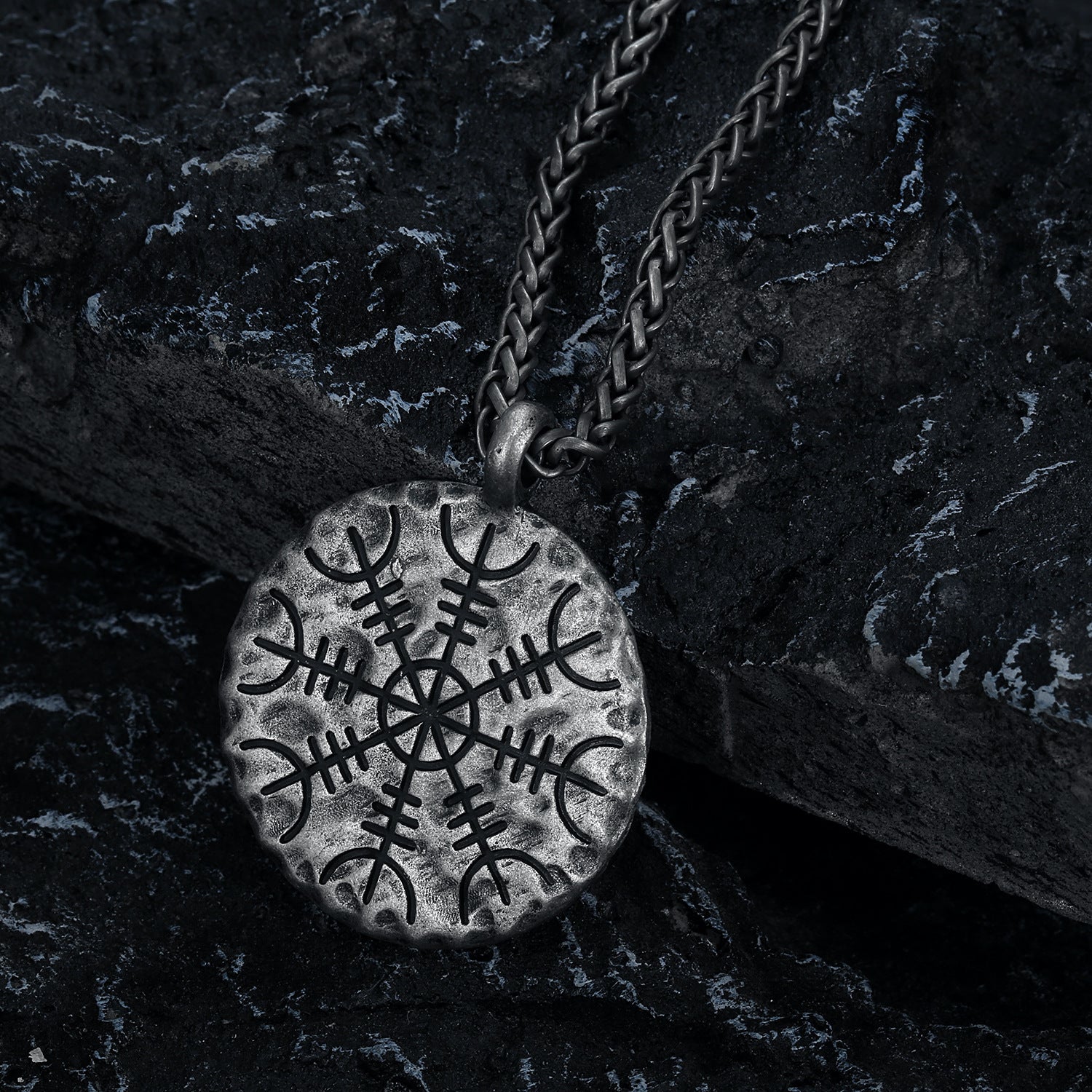 Vintage Circle Stainless Steel Pendant Necklace
