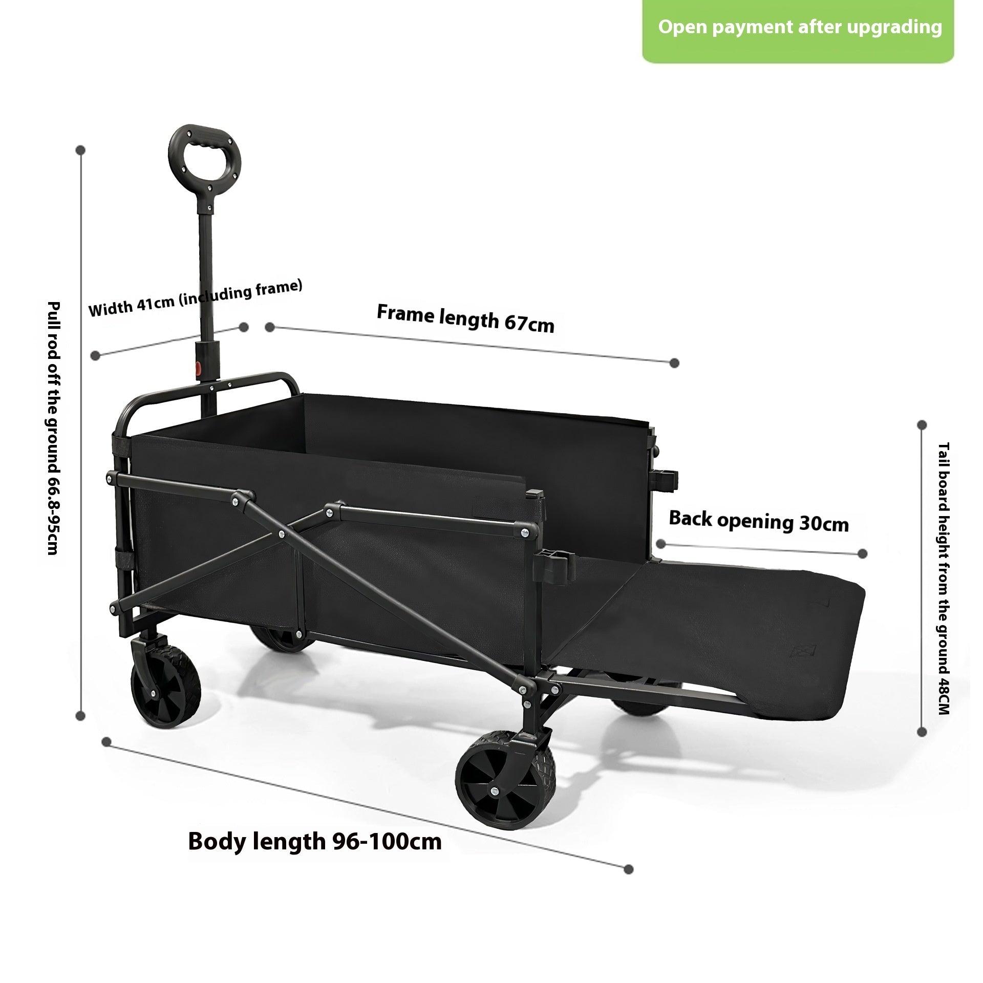 Rear Open Camping Outdoor Folding Cart