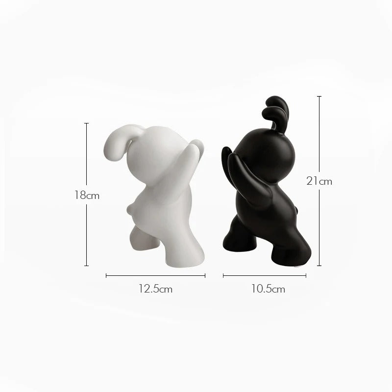 Push Rabbit Electric Bookcase Desk Ceramic Decorations Bookend Ornaments