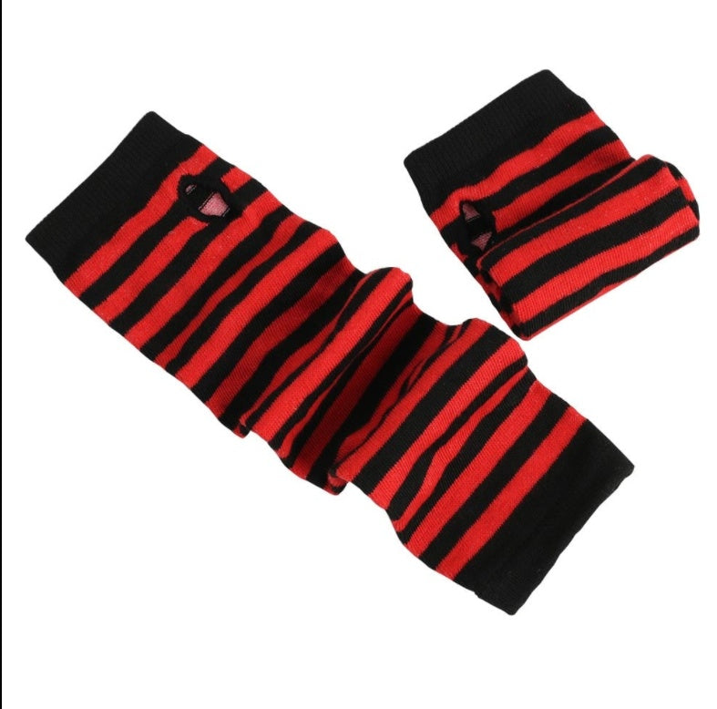 Cute knitted fingerless half finger gloves