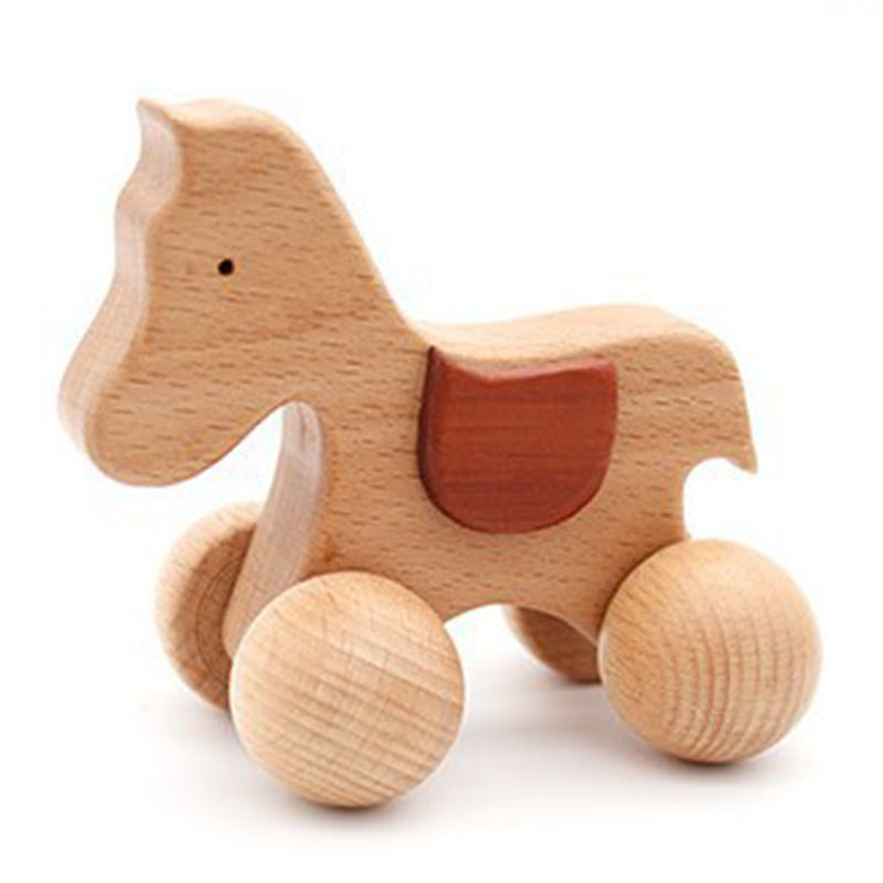 Voiture en bois écologique en forme de bébé chien, jouets de puzzle animaux de dessin animé pour nourrissons, blocs éducatifs d'apprentissage pour enfants, bricolage.