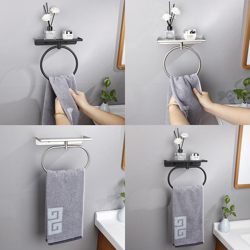 Bathroom Punch-free Storage Bathroom Stainless Steel Towel Ring
