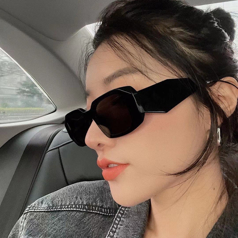 Black Sunglasses Irregular Personality Frame Net Red