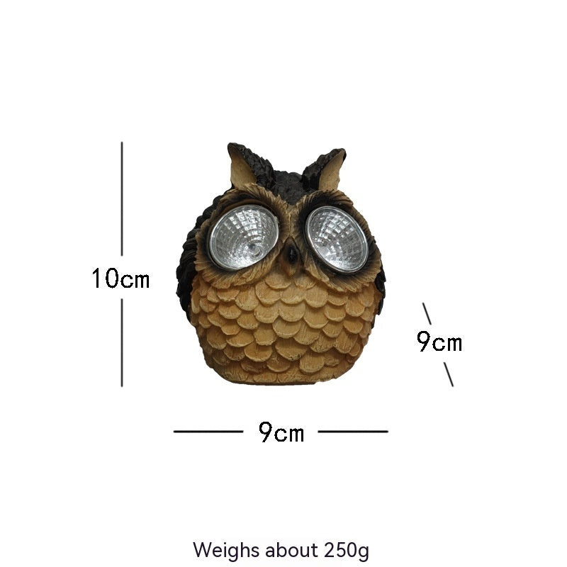 Solar Resin Owl Decorative Products LED Lights Creative Outdoor Courtyard Decoration Gifts