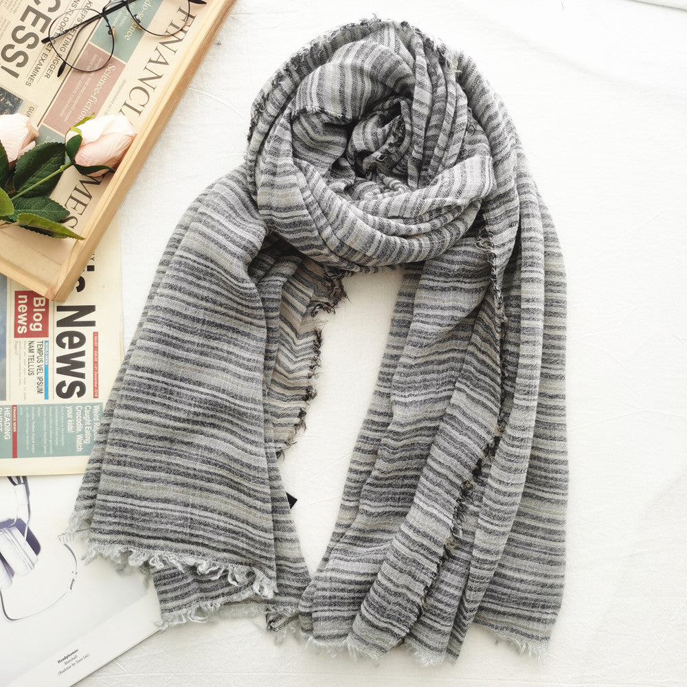 Women's Striped Simple All-match Sunscreen Shawl Long Scarf