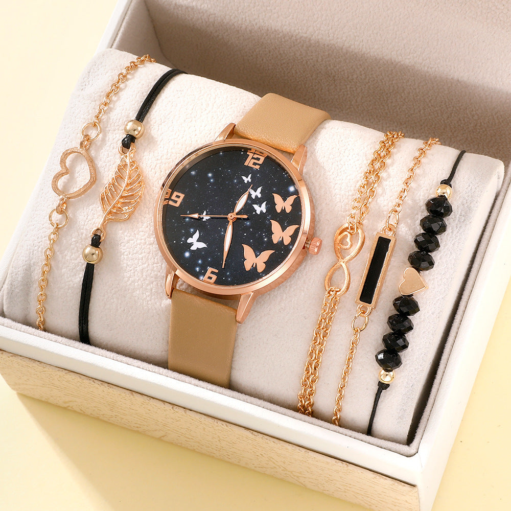 Ensemble de montres papillon tout-match décontracté pour femmes de style coréen