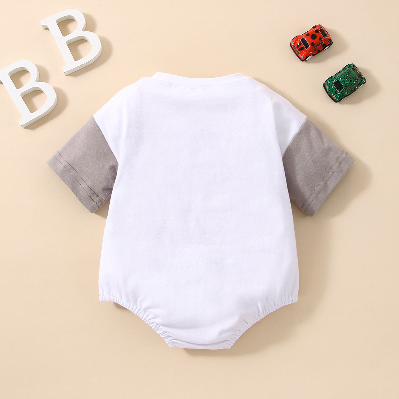 Letter Multicolor Printing Short Sleeve Rompers