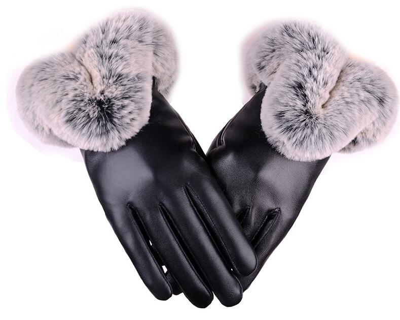 Women's Simple Pure Color Sheepskin Warm Gloves